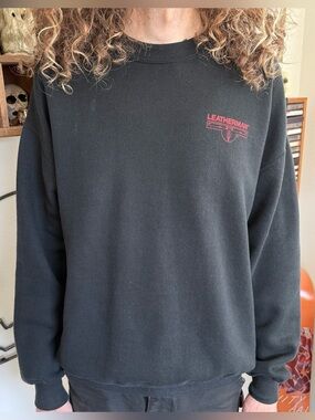 Vintage 90s Black Leatherman Crewneck Graphic Sweatshirt ~ Size XL